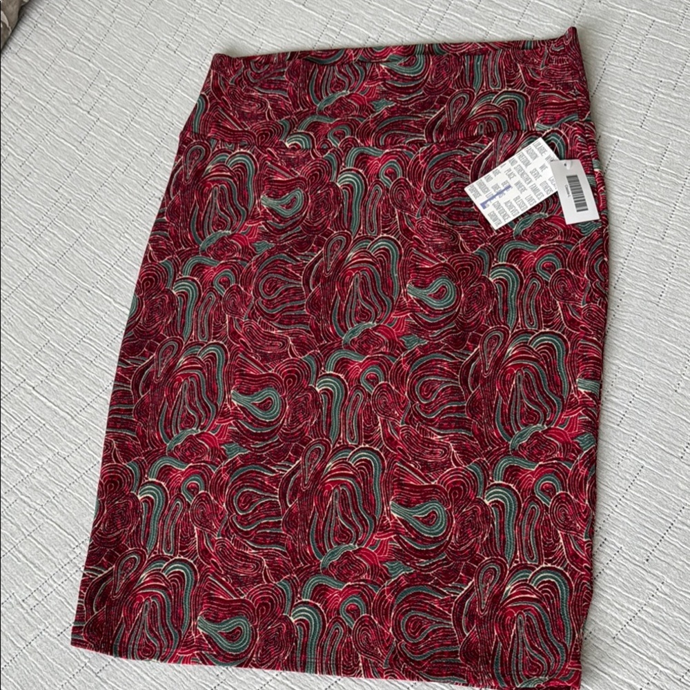 LuLaRoe Hot pink  and Green Knee-Length Pencil Skirt for Work